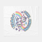 Couverture Polaire Licorne Pixel Licorne Puissance Conception Graphiq (Devant (Horizontal))