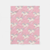 Couverture Polaire Licorne rose (Devant)