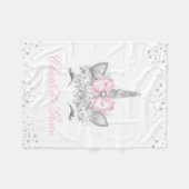 Couverture Polaire Licorne Rose Bébé Fille (Devant (Horizontal))