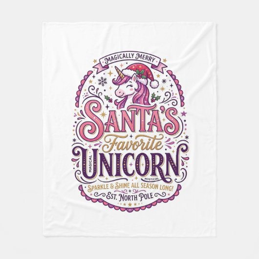 Couverture Polaire Licorne Santa's Licorne préférée (Devant)