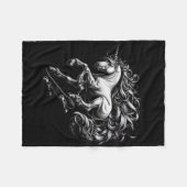 Couverture Polaire Licorne Skateboard Créature Mythique Savage Meme D (Devant (Horizontal))