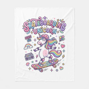 Couverture Polaire Licorne skateboarding Licorne Typographie Gras T-S