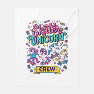 Couverture Polaire Licorne Skater Licorne Crew Rétro Style Imprimé su