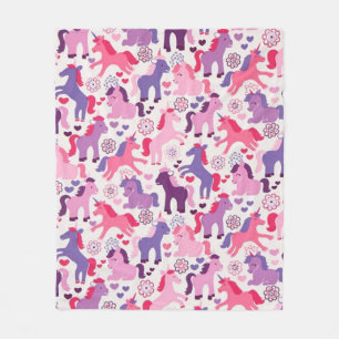 Couverture Polaire Licornes de jeu colorées mignonnes