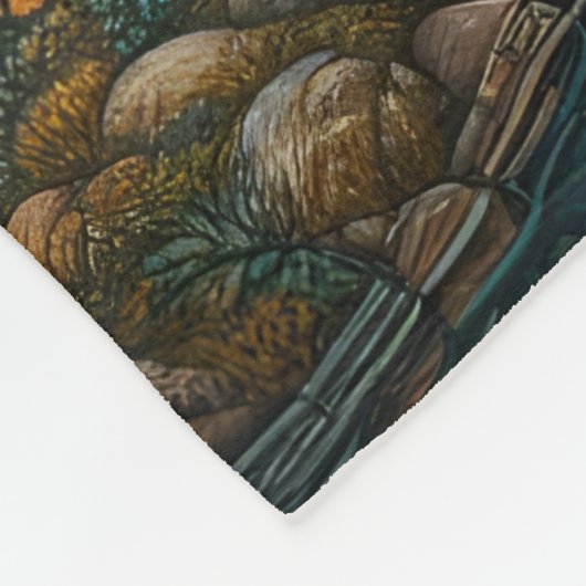 Couverture Polaire Lien pacifique : Femme autochtone et loup (Coin)