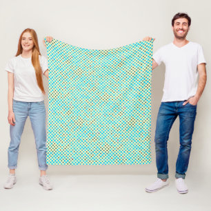 Couverture Polaire Lier Pixels Motif 01.LBlue. BG jaune