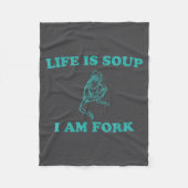 Couverture Polaire Life Is Soup I Am Fork Funny Frog  (Devant)