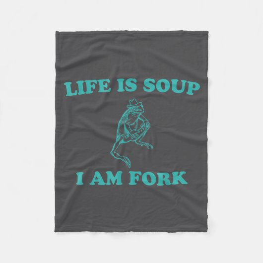 Couverture Polaire Life Is Soup I Am Fork Funny Frog (Devant)