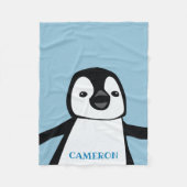 Couverture Polaire Light Blue Cute Penguin Nursery Personalized (Devant)