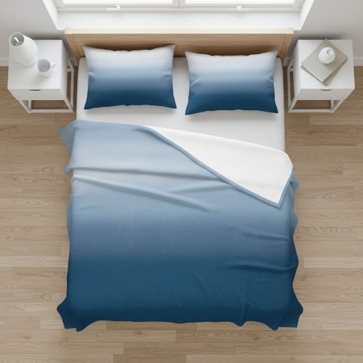 Couverture Polaire Light Blue Gradient Fleece Blanket - Cozy Home 