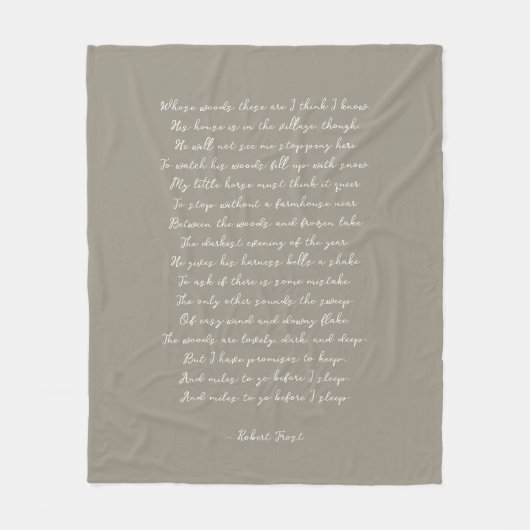 Couverture Polaire Light Brown Custom Poem Song Lyric Quote  (Devant)