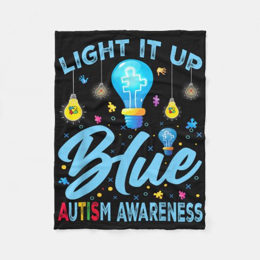 Couverture Polaire Light It Up Blue Autism (Devant)