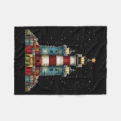 Couverture Polaire Lighthouse Seaside Christmas Tree Xmas Long Sleeve (Devant (Horizontal))