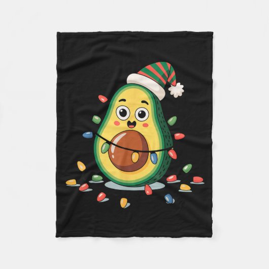 Couverture Polaire Lighting Avocado Ugly Christmas Sweater Guacamole (Devant)