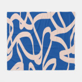 Couverture Polaire Ligne Abstraite bleue (Devant (Horizontal))