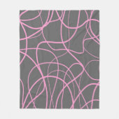 Couverture Polaire Ligne Art : rose sur gris (Devant)