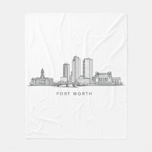 Couverture Polaire Ligne artistique minimaliste de la skyline de Fort