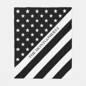 Couverture Polaire Ligne blanche mince nom de monogramme de drapeau (Devant)