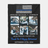 Couverture Polaire Ligne Bleue Mince 6 Photo Agent de police Retraite (Devant)