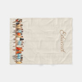 Couverture Polaire Ligne d'oiseaux et de colombes (Devant (Horizontal))