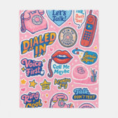 Couverture Polaire Ligne fixe rose mignonne lance téléphonique pour f (Devant)