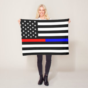 Couverture Polaire ligne mince symbole Etats-Unis de rouge bleu de