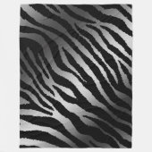 Couverture Polaire Ligne noire moderne Zebra Silver (Devant)