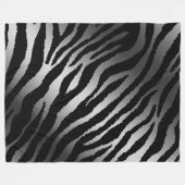 Couverture Polaire Ligne noire moderne Zebra Silver (Devant (Horizontal))