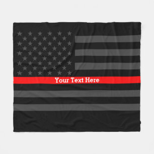 Couverture Polaire Ligne rouge mince drapeau noir personnalisé de