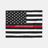 Couverture Polaire Ligne rouge mince monogramme de drapeau de (Devant (Horizontal))