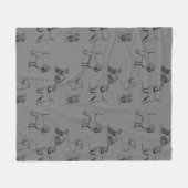 Couverture Polaire Ligne Schnauzer miniature Gris Art 1-5 (Devant (Horizontal))