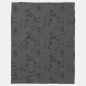 Couverture Polaire Ligne Schnauzer miniature gris foncé Art 1-5 (Devant)