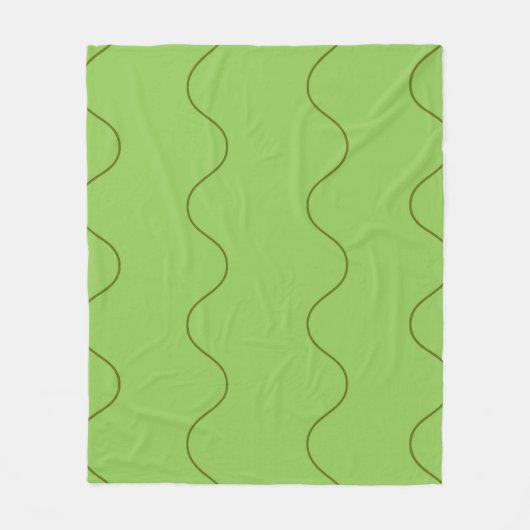 Couverture Polaire Ligne Super verte Wavy Abstraite moderne minimalis (Devant)