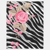 Couverture Polaire Ligne Tiger Rose de luxe tendance (Devant)