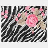 Couverture Polaire Ligne Tiger Rose de luxe tendance (Devant (Horizontal))