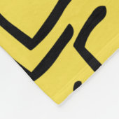 Couverture Polaire Lignes Abstraites 130318 - Noir sur #fff300 Jaune (Coin)