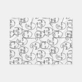 Couverture Polaire Lignes Abstraites modernes face à l'art de ligne c (Devant (Horizontal))