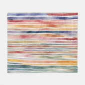 Couverture Polaire Lignes aquarelles colorées (Devant (Horizontal))