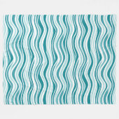 Couverture Polaire Lignes bleu clair / vert ondulé sur Arrière - plan (Devant (Horizontal))