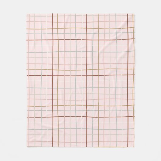 Couverture Polaire Lignes courbes de Noël sur rose (Devant)