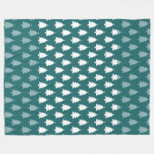 COUVERTURE POLAIRE LIGNES D'ARBRES DE NOËL VERTS ET BLANCS (Devant (Horizontal))