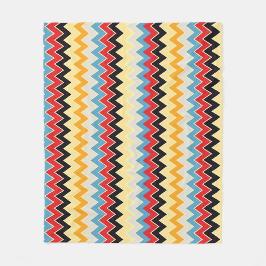 Couverture Polaire Lignes de couleurs en zigzag (Devant)