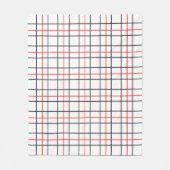 Couverture Polaire Lignes de grille noire rouge Conception de plis (Devant)