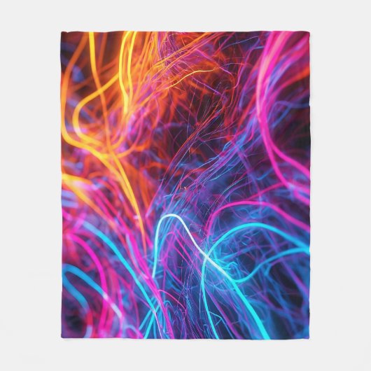 Couverture Polaire Lignes de néon (Devant)