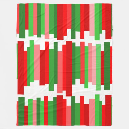 Couverture Polaire Lignes découpées - Rouge et vert (Devant)