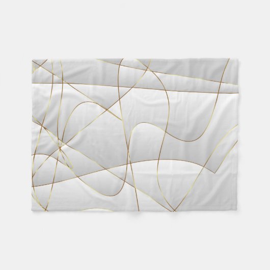 Couverture Polaire Lignes d'or géométriques (Devant (Horizontal))