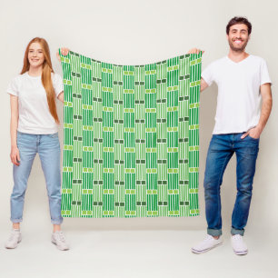 Couverture Polaire Lignes et boîtes vertes