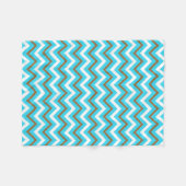 Couverture Polaire Lignes géométriques bleues marron blanches en zig  (Devant (Horizontal))