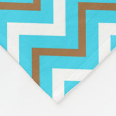 Couverture Polaire Lignes géométriques bleues marron blanches en zig  (Coin)