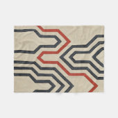 Couverture Polaire Lignes graphiques orange et bleu (Devant (Horizontal))